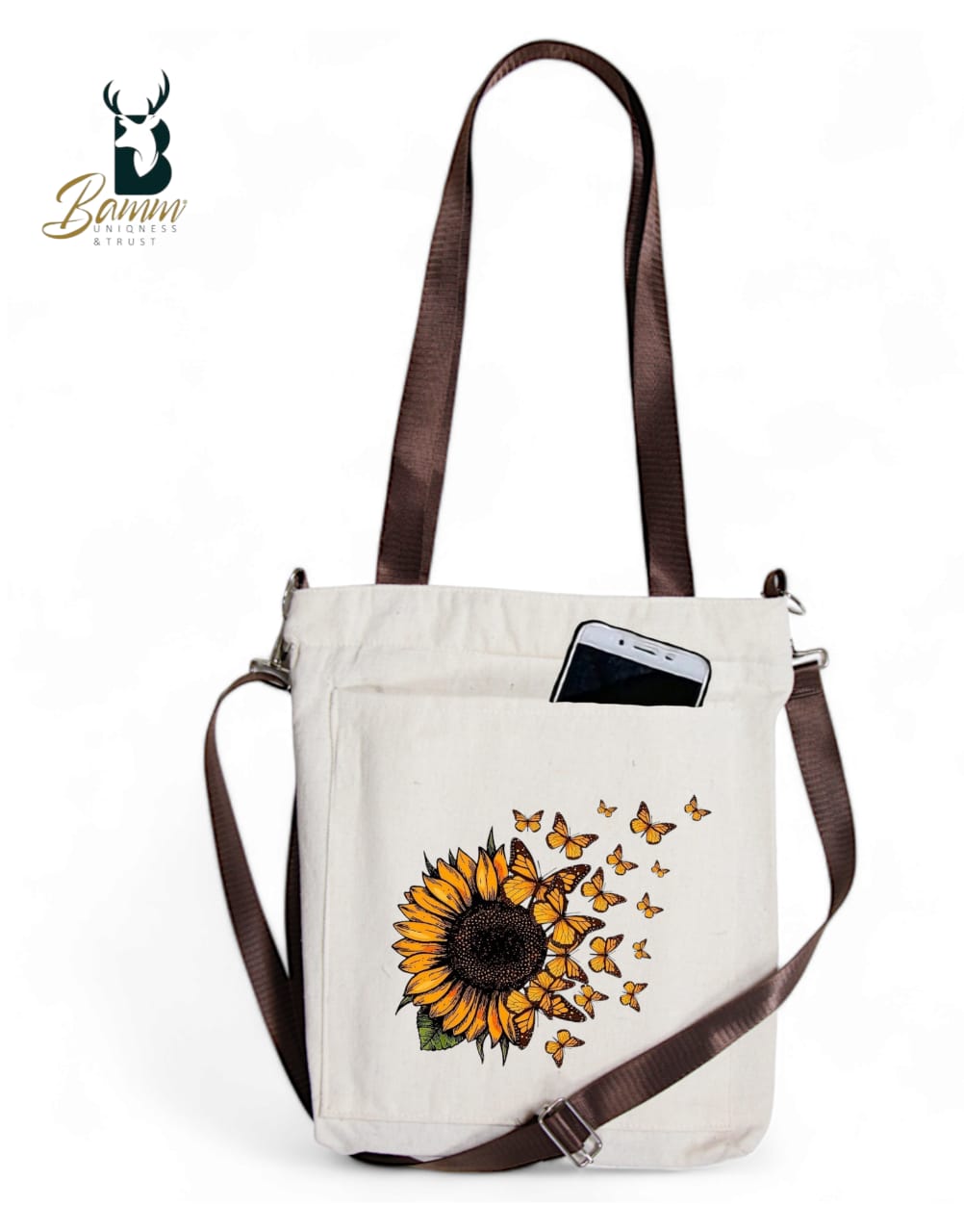 Girls' Tote Bag For University And Daily Use - Beige With Free Pencil Case