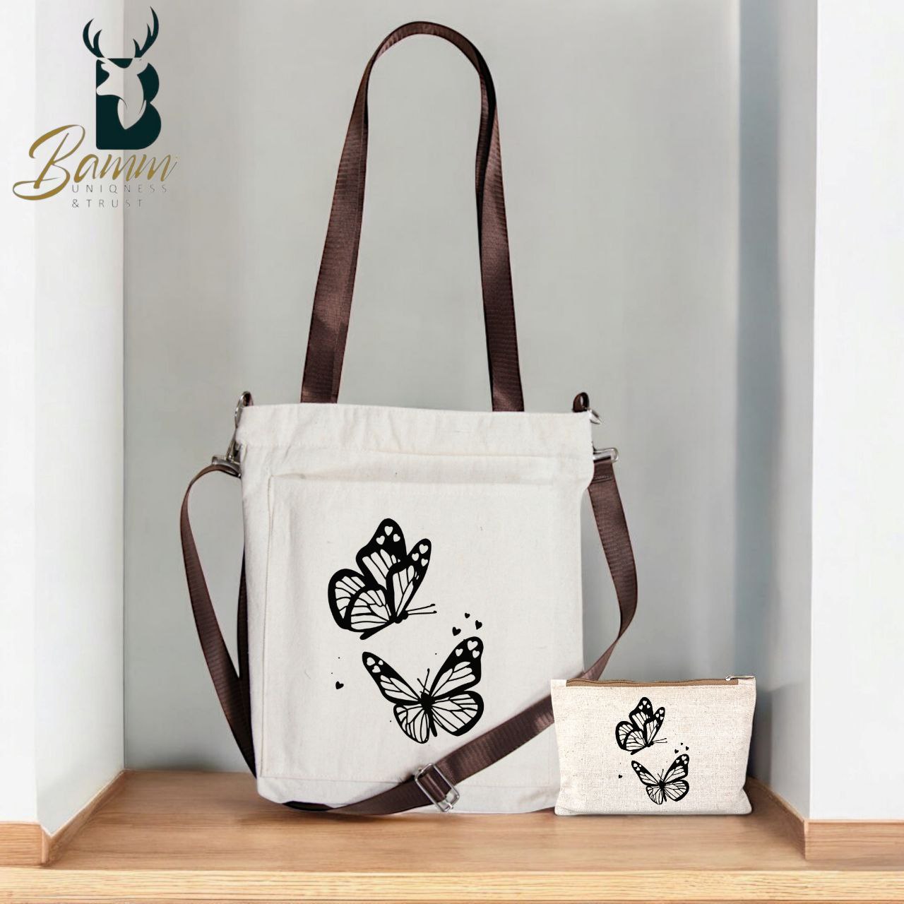 Girls' Tote Bag For University And Daily Use - Beige With Free Pencil Case