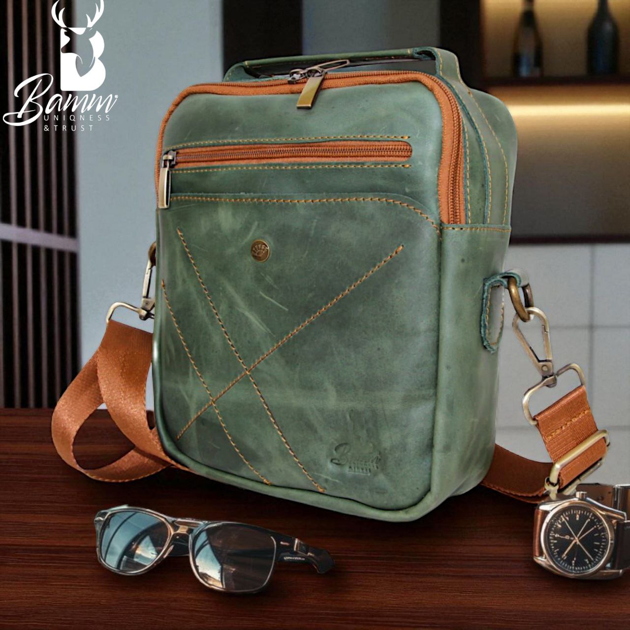 Stylish Leather Men's Crossbody Bag For Men -High-quality Leather Men's Crossbody Bag