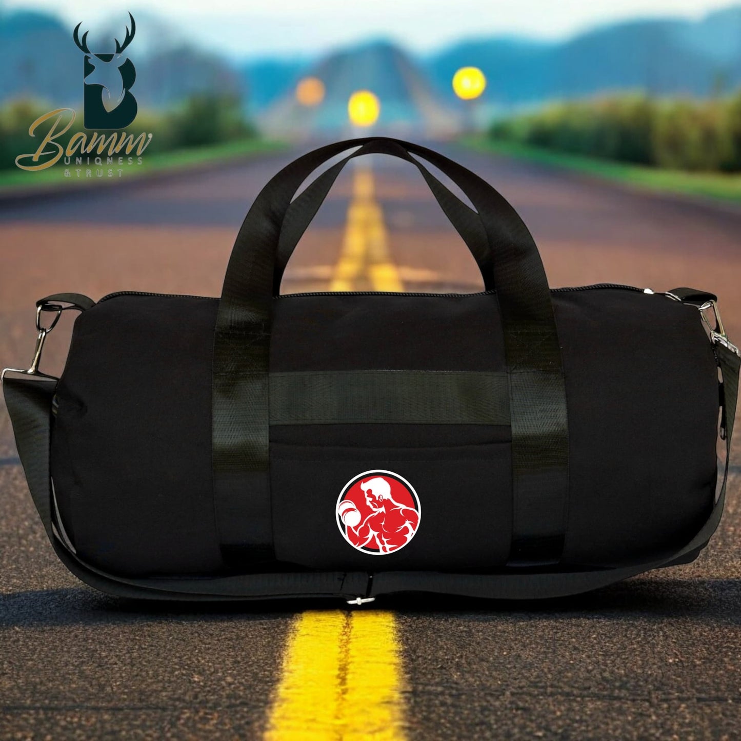 Men's Gym Bag – Water-Resistant Polyester – Side & Front Zipper – Rust-Free Hardware – Imported Satin Handle – Durable & Functional1111