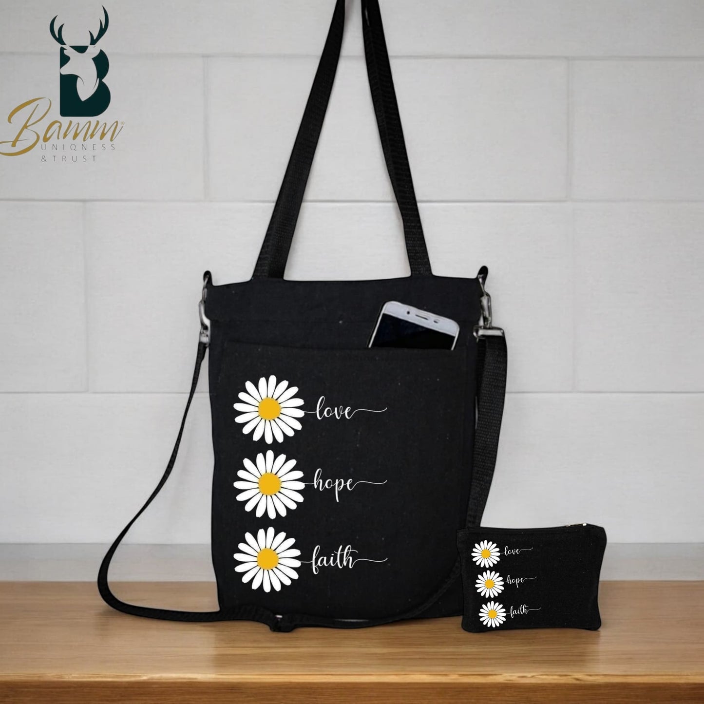 BAMM Tote Bag With Two Adjustable Shoulder Straps