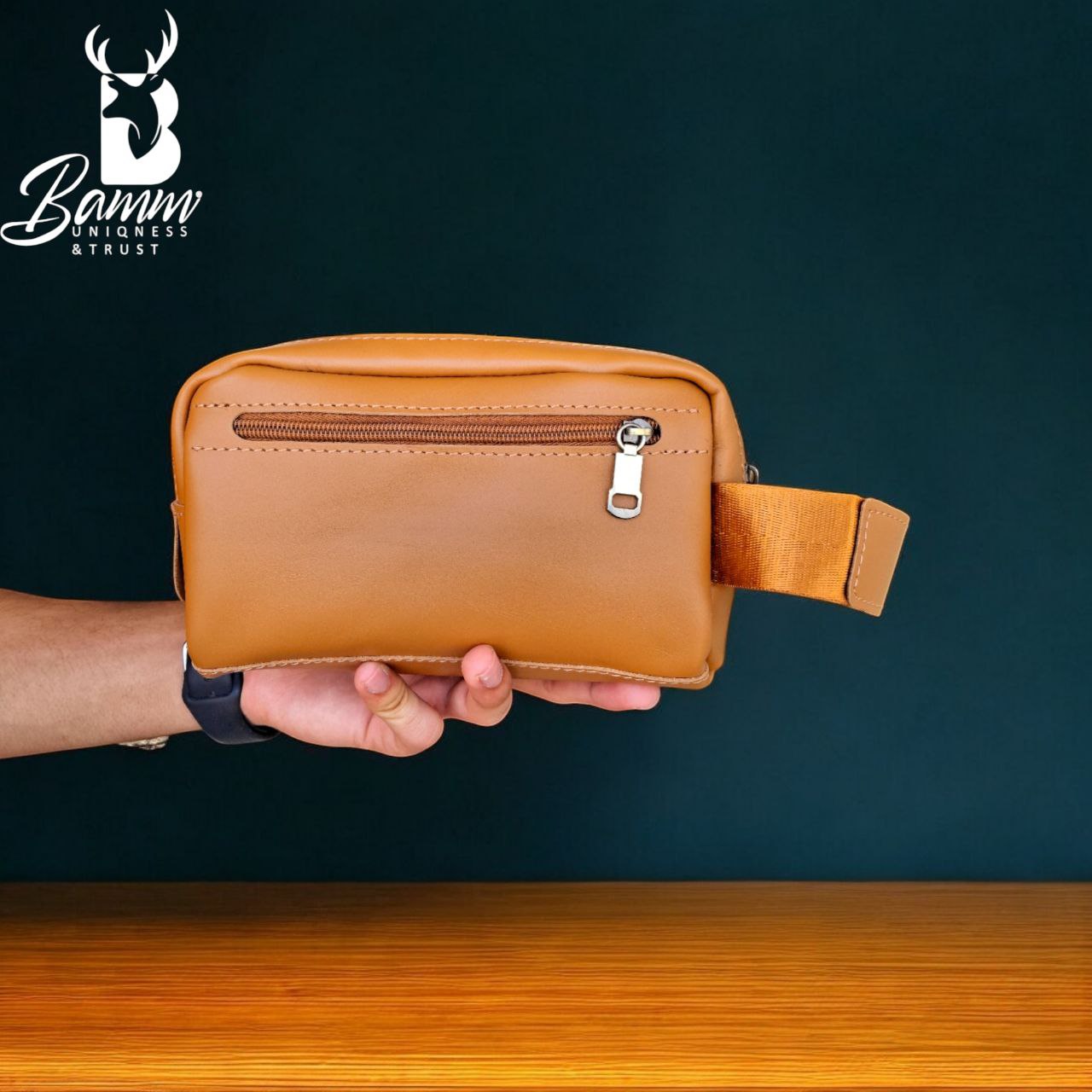 Natural Leather Bag With Mobile Case From Bamm