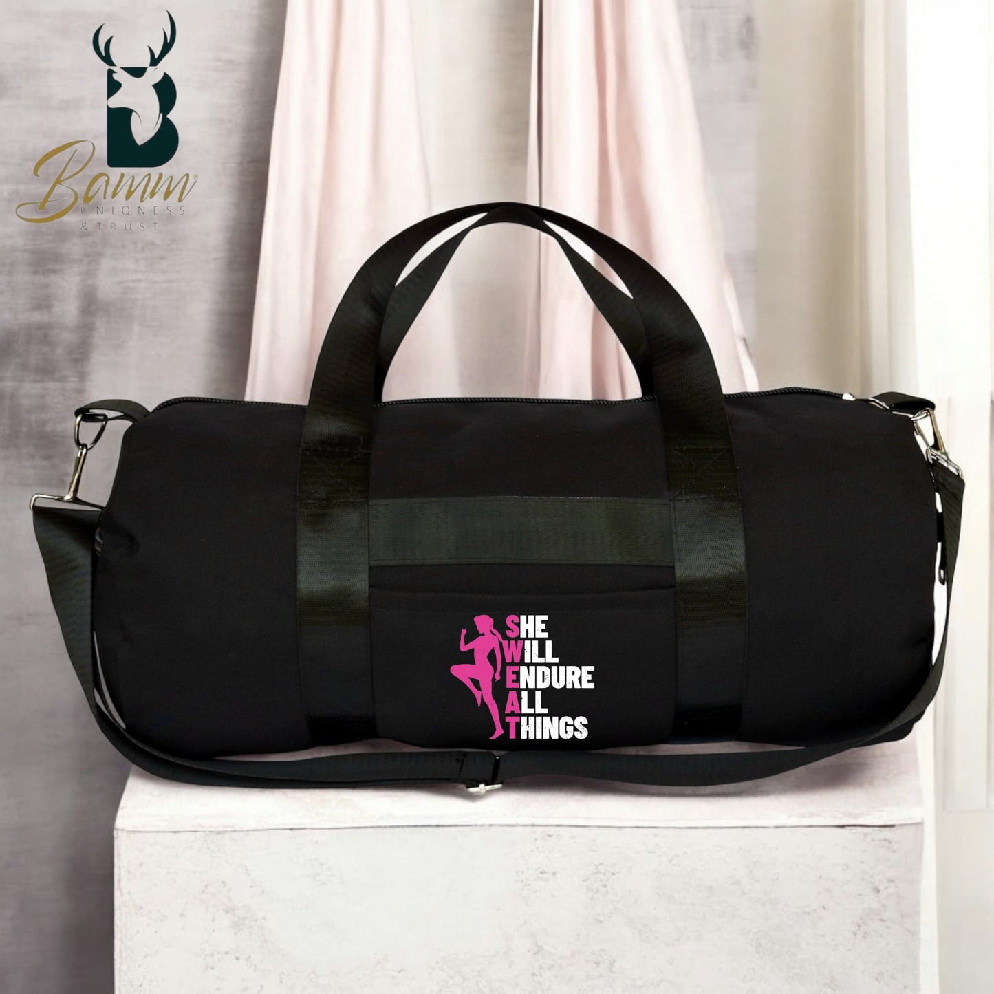 Women's Gym Bag β Water-Resistant Polyester β Side & Front Zipper β Imported Satin Handle β Stylish & Spacious 1111