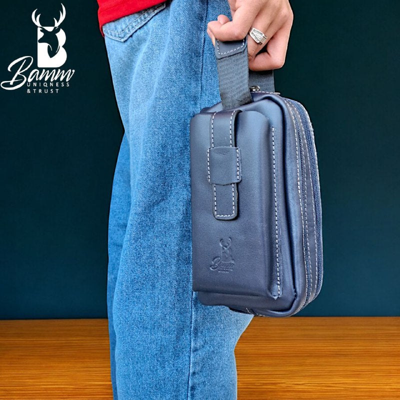 Natural Leather Bag With Mobile Case From Bamm