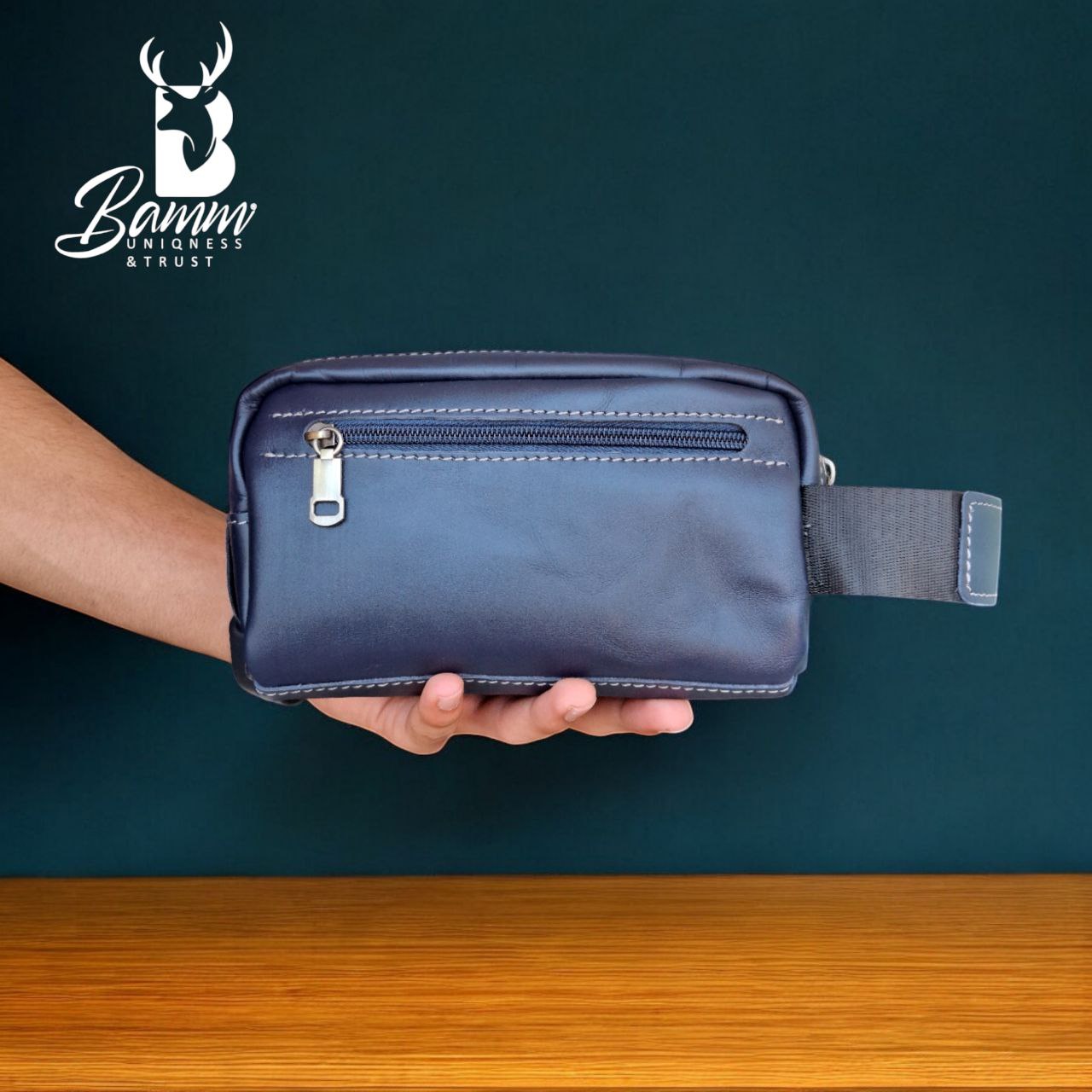 Natural Leather Bag With Mobile Case From Bamm