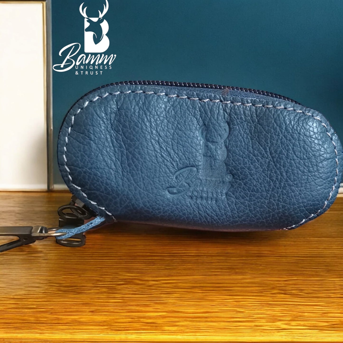 Natural Leather Keychain for Car Remote & Keys โ 5x11 cm