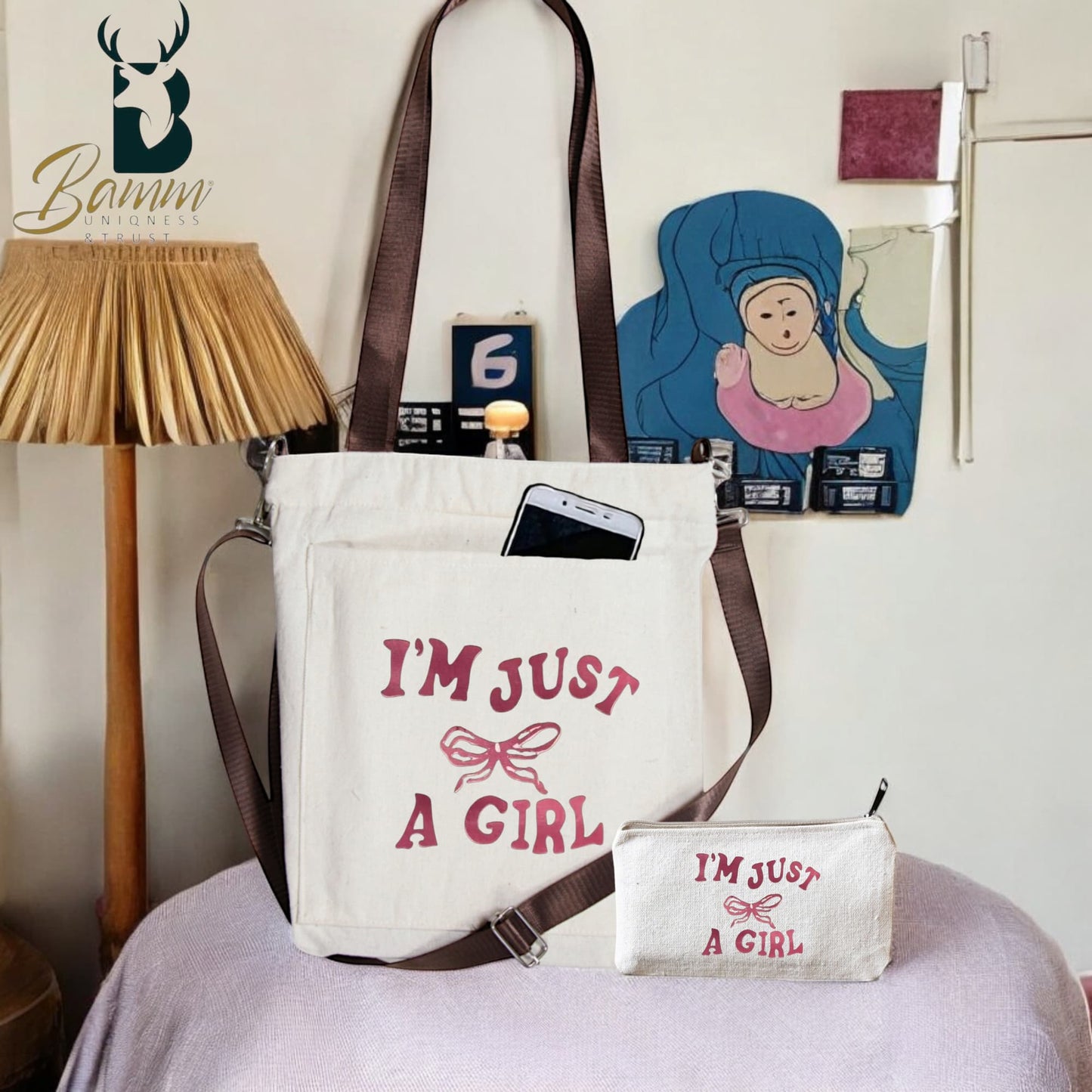 BAMM Crossbody Tote Bag - Stylish and Practical Linen Bag for Women