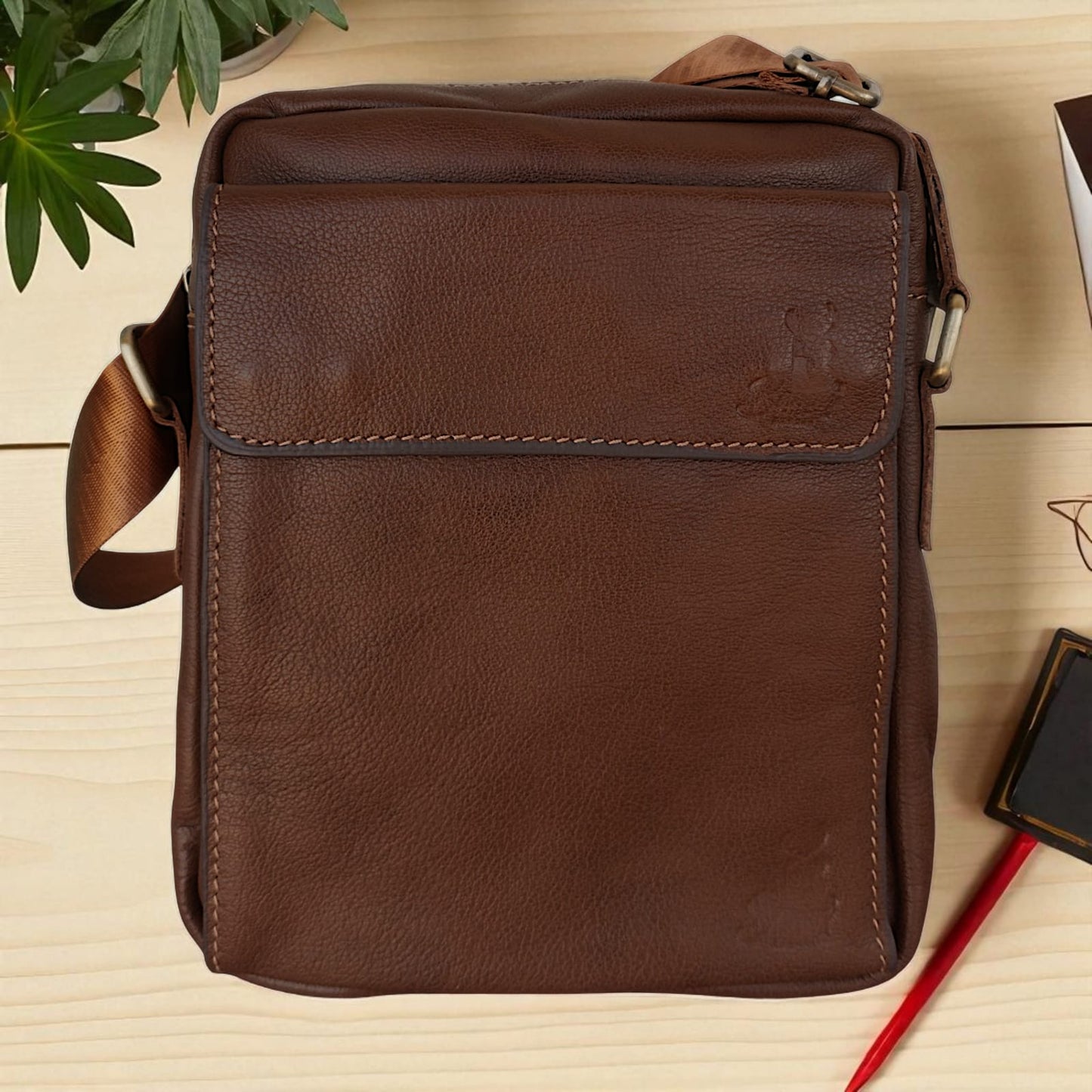 Natural Leather Crossbody Bag-2804