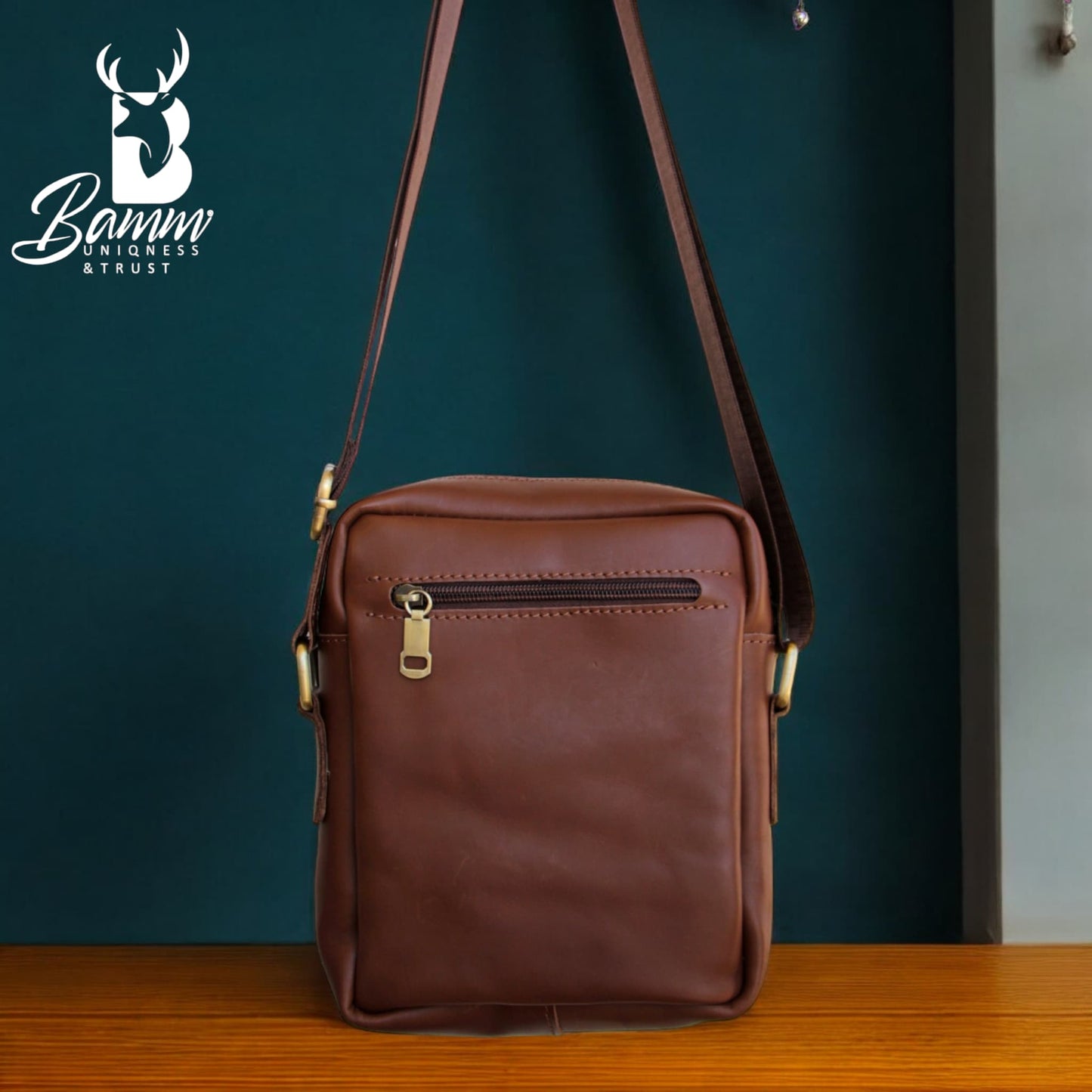 Natural Leather Bag Cross From Bamm