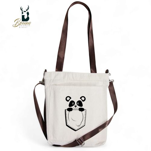 BAMM Beige Tote Bag With Two Adjustable Shoulder Straps