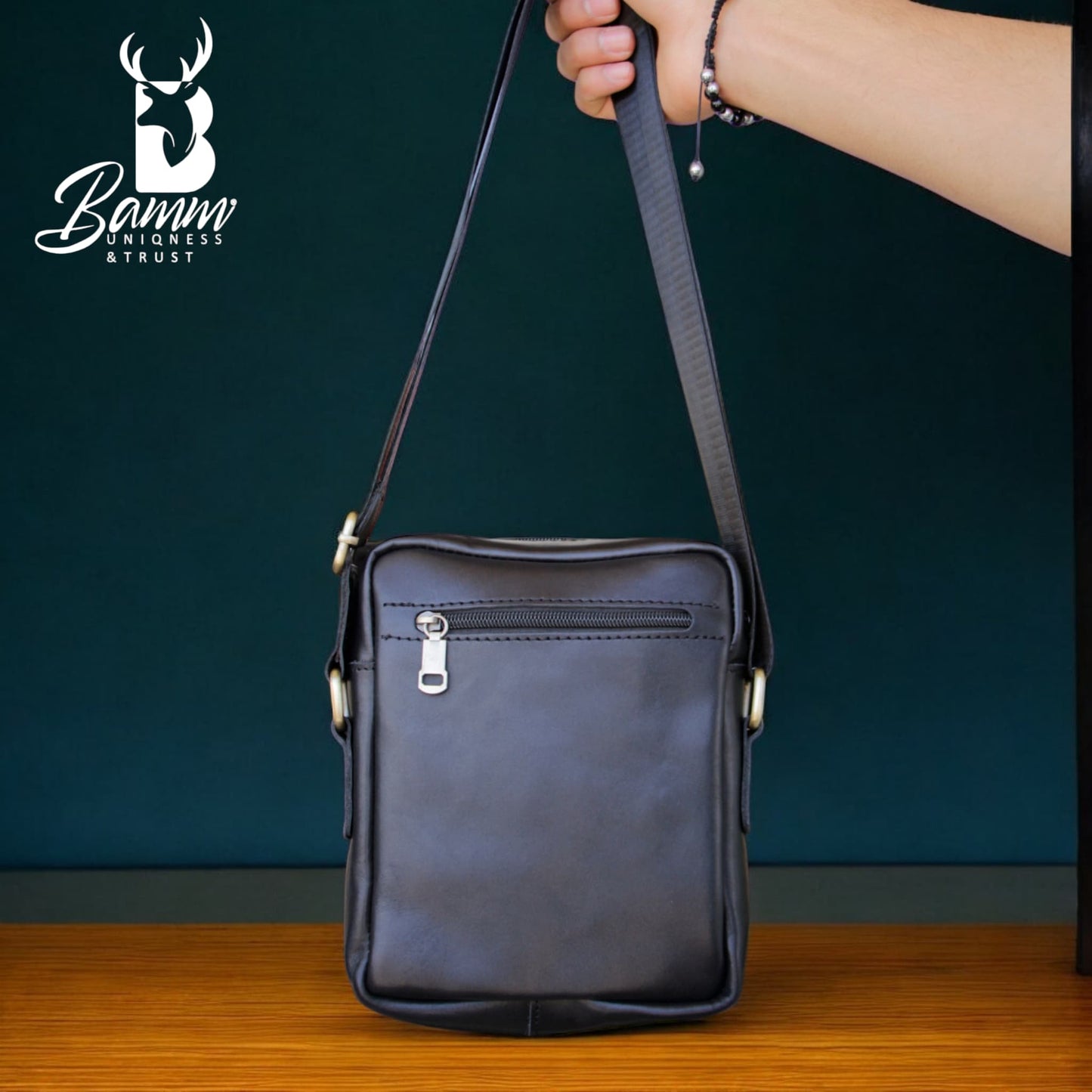 Natural Leather Bag Cross From Bamm