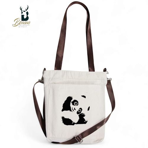 BAMM Beige Tote Bag With Two Adjustable Shoulder Straps