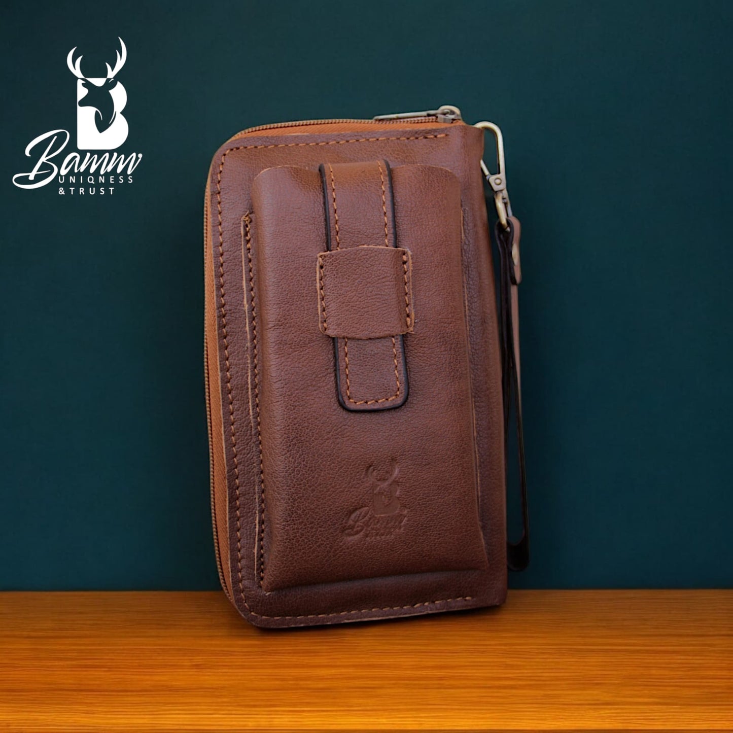 Premium Men’s Leather Handbag – Multi-Functional Organizer with Handle & Card Slots