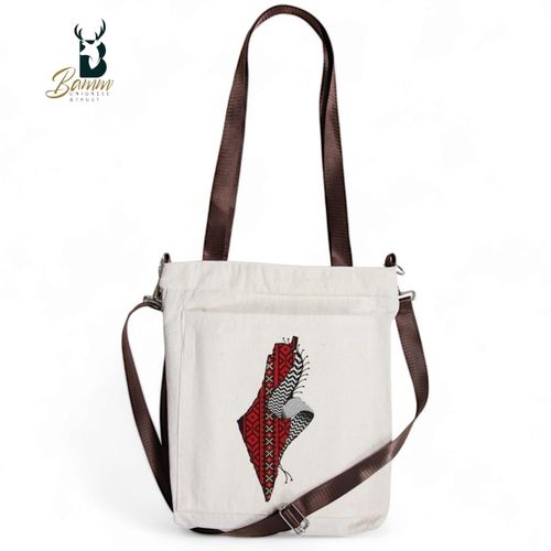 BAMM Beige Tote Bag With Two Adjustable Shoulder Straps
