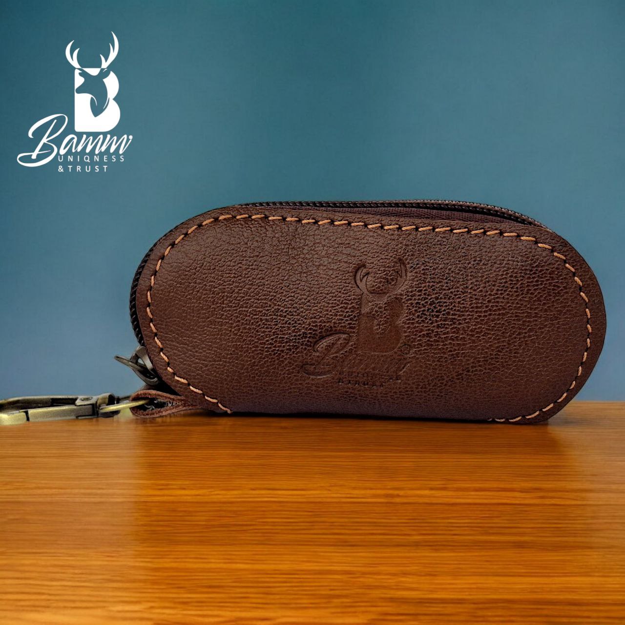 Natural Leather Keychain for Car Remote & Keys โ 5x11 cm