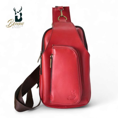 Small Leather Backpack Crossbody Bag Chest Shoulder Bags For Men Outdoor Anti-Theft Lightweight Cycling