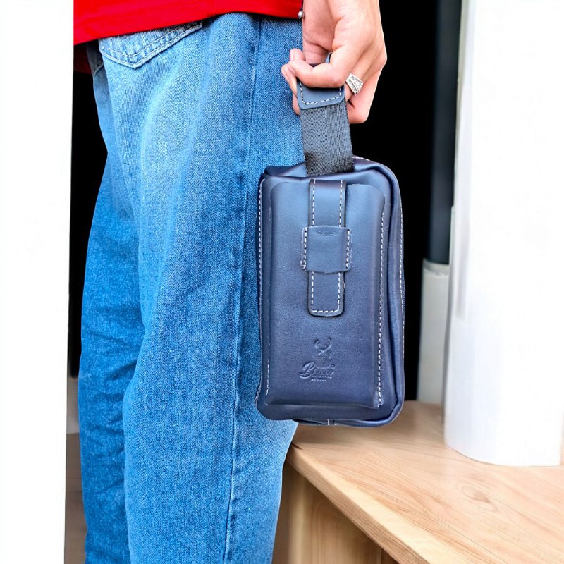 Natural Leather Bag With Mobile Case From Bamm