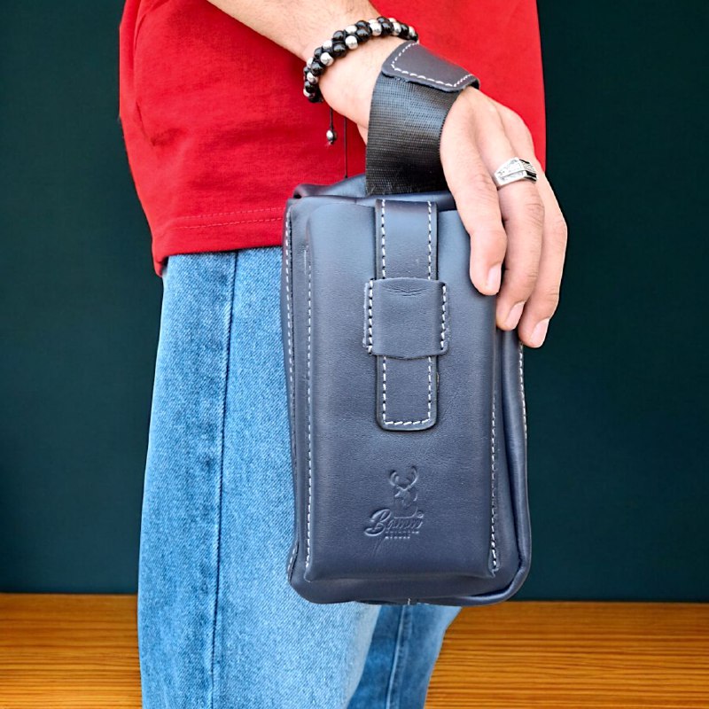 Natural Leather Bag With Mobile Case From Bamm