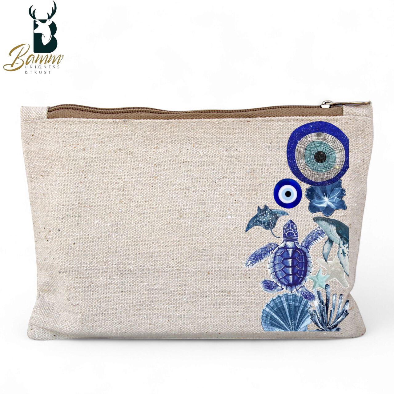 Multi-Use Makeup Organizer Bag – Heavy Duty Duck Cotton, Washable with Digital Print
