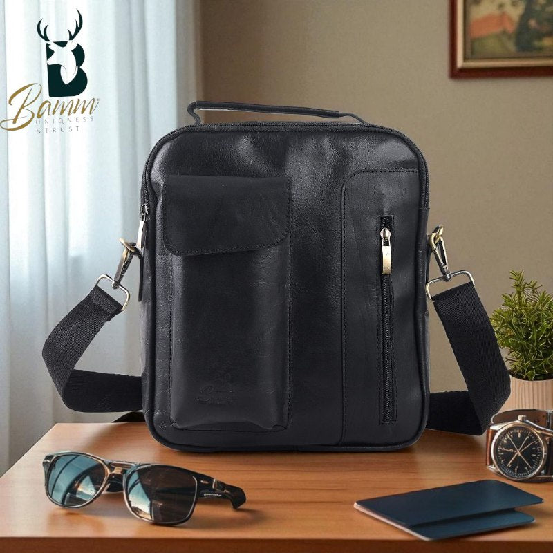 Natural leather men's crossbody bag-2810