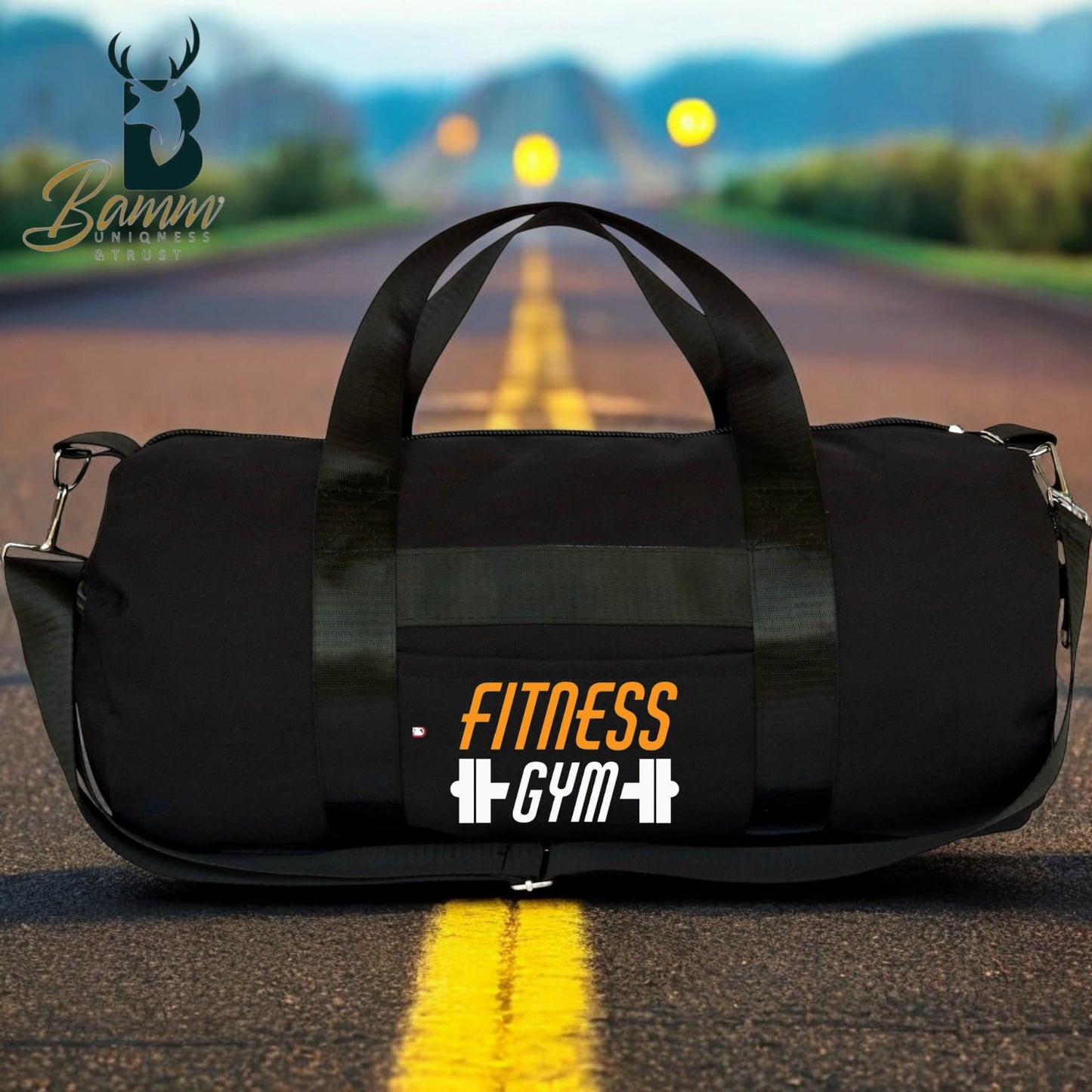 Men's Gym Bag – Water-Resistant Polyester – Side & Front Zipper – Rust-Free Hardware – Imported Satin Handle – Durable & Functional 1111
