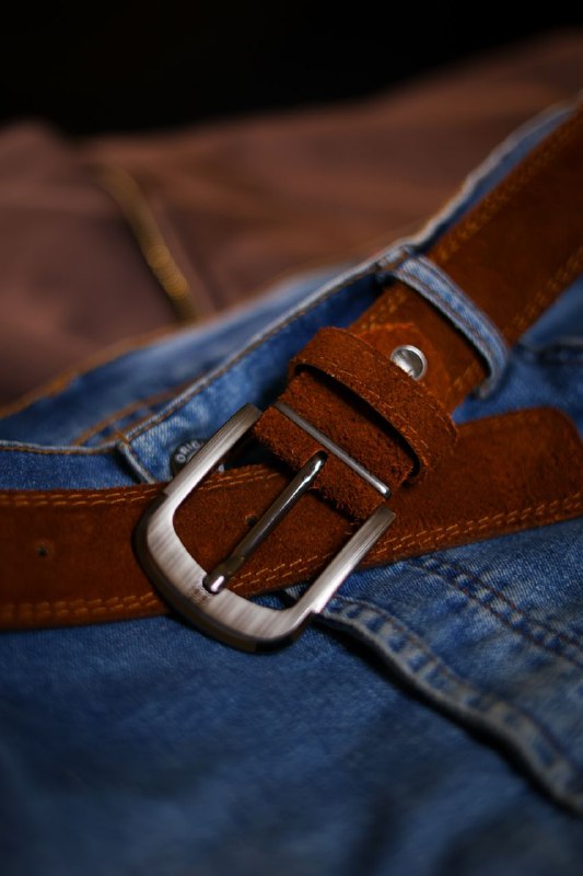 Men's Genuine Leather Belt – Brown with Rust-Resistant Buckle