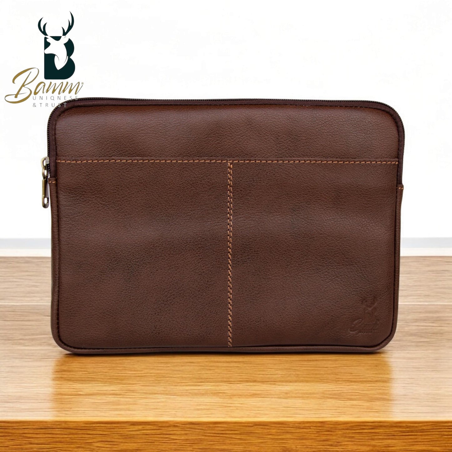 Genuine Leather iPad & Laptop Case – Shock-Resistant, Stylish & Secure for MacBook, Dell, and More