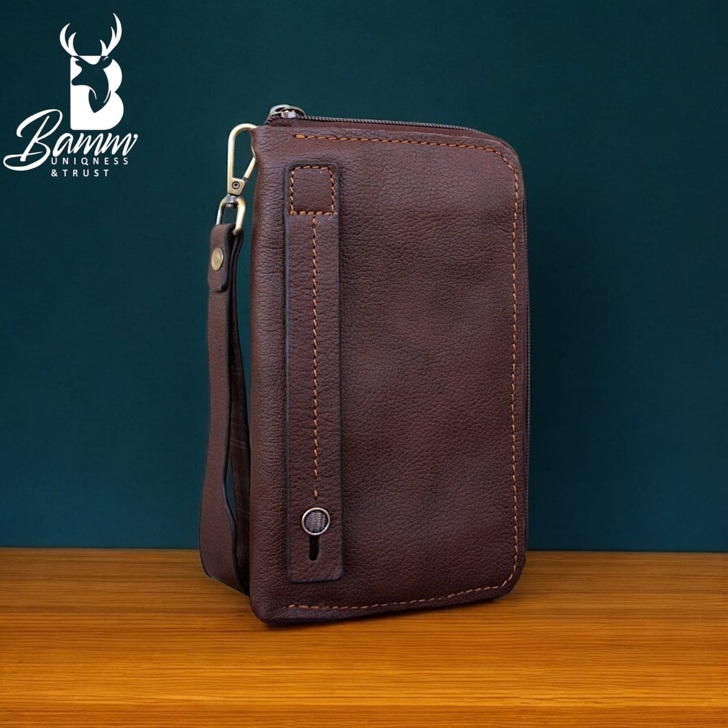 Premium Men’s Leather Handbag – Multi-Functional Organizer with Handle & Card Slots