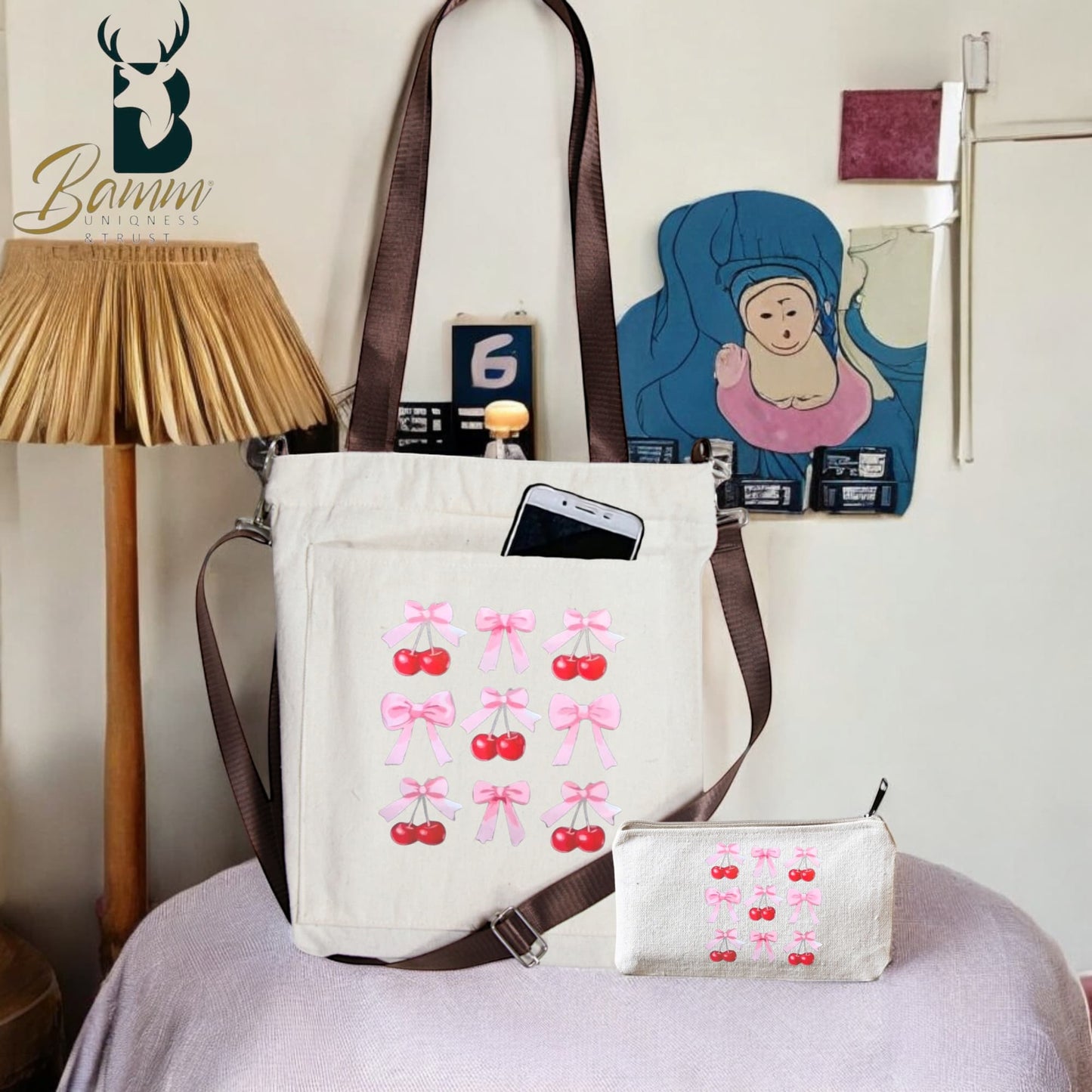 BAMM Crossbody Tote Bag - Stylish and Practical Linen Bag for Women