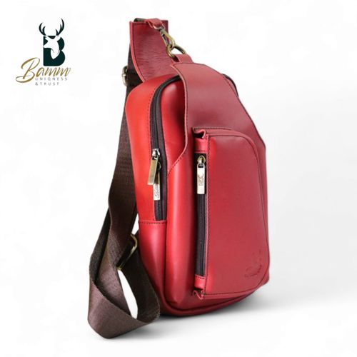 Small Leather Backpack Crossbody Bag Chest Shoulder Bags For Men Outdoor Anti-Theft Lightweight Cycling