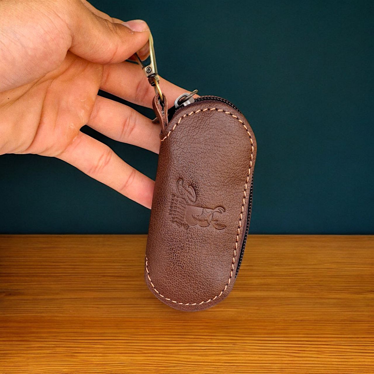 Natural Leather Keychain for Car Remote & Keys โ 5x11 cm