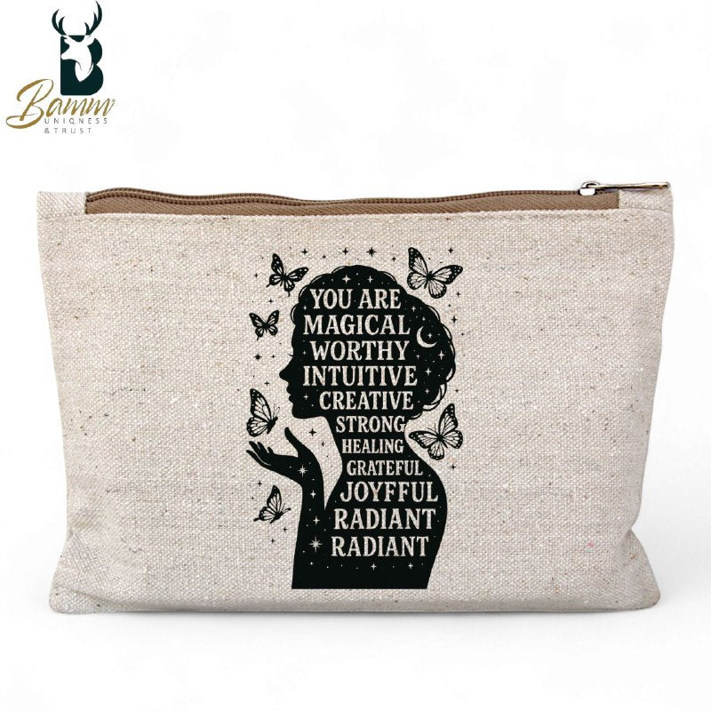 Multi-Use Makeup Organizer Bag – Heavy Duty Duck Cotton, Washable with Digital Print