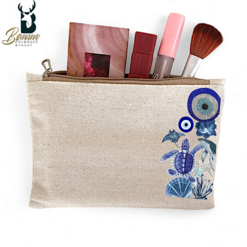 Multi-Use Makeup Organizer Bag – Heavy Duty Duck Cotton, Washable with Digital Print
