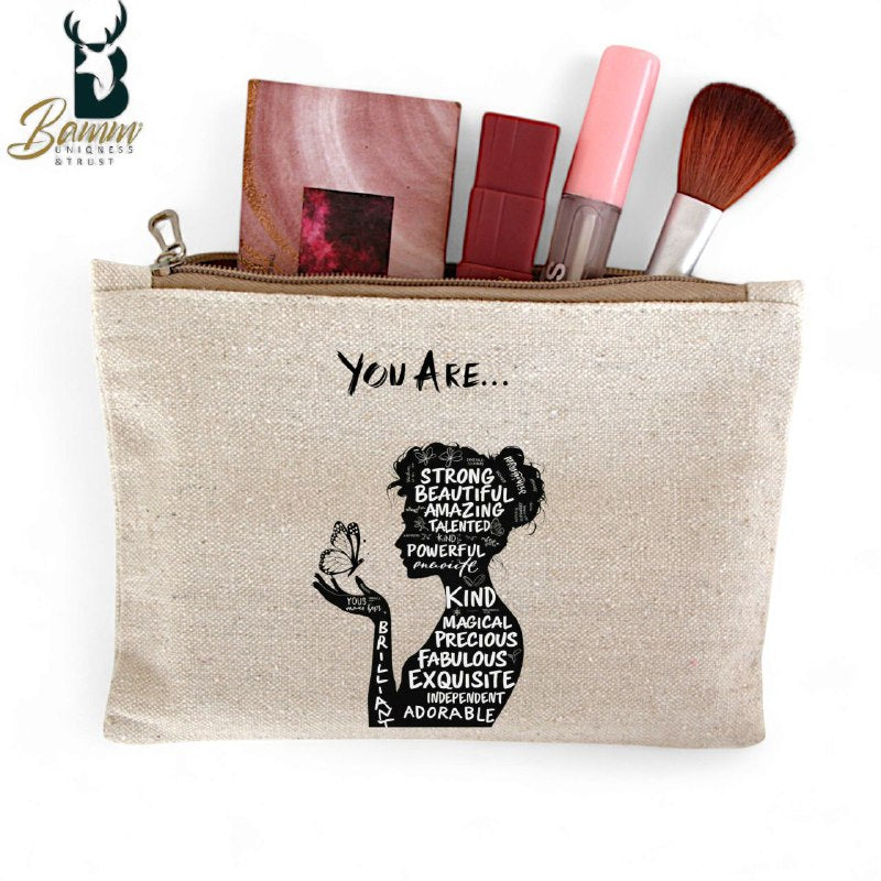 Multi-Use Makeup Organizer Bag – Heavy Duty Duck Cotton, Washable with Digital Print