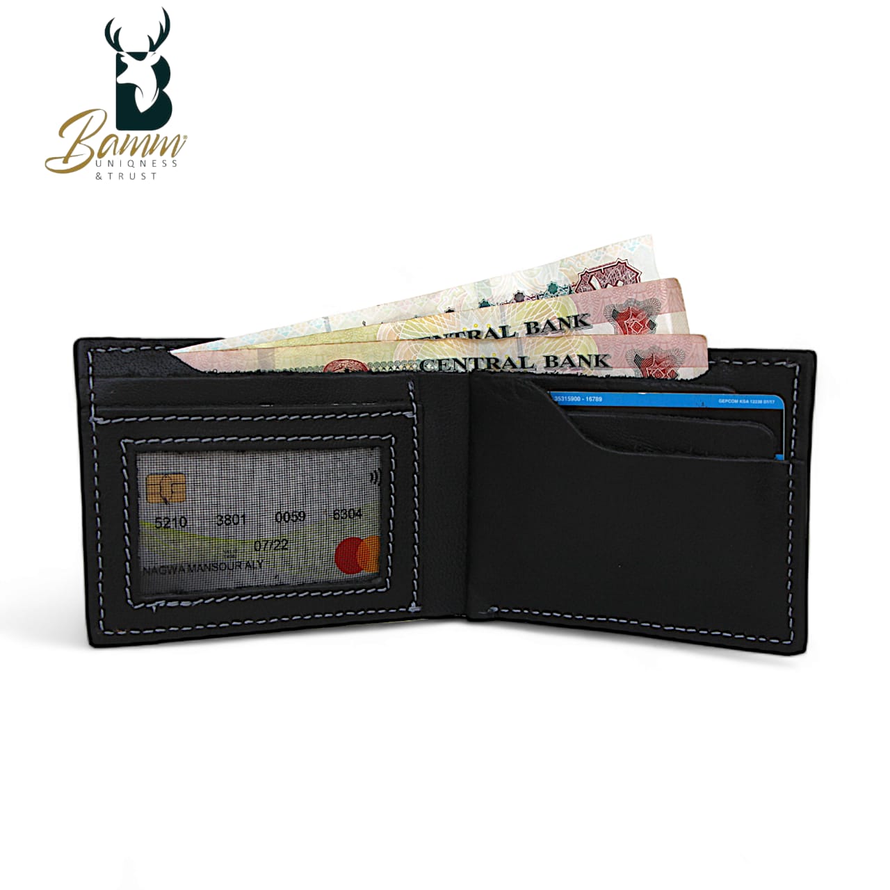 Leather passport wallet with card slots 2213