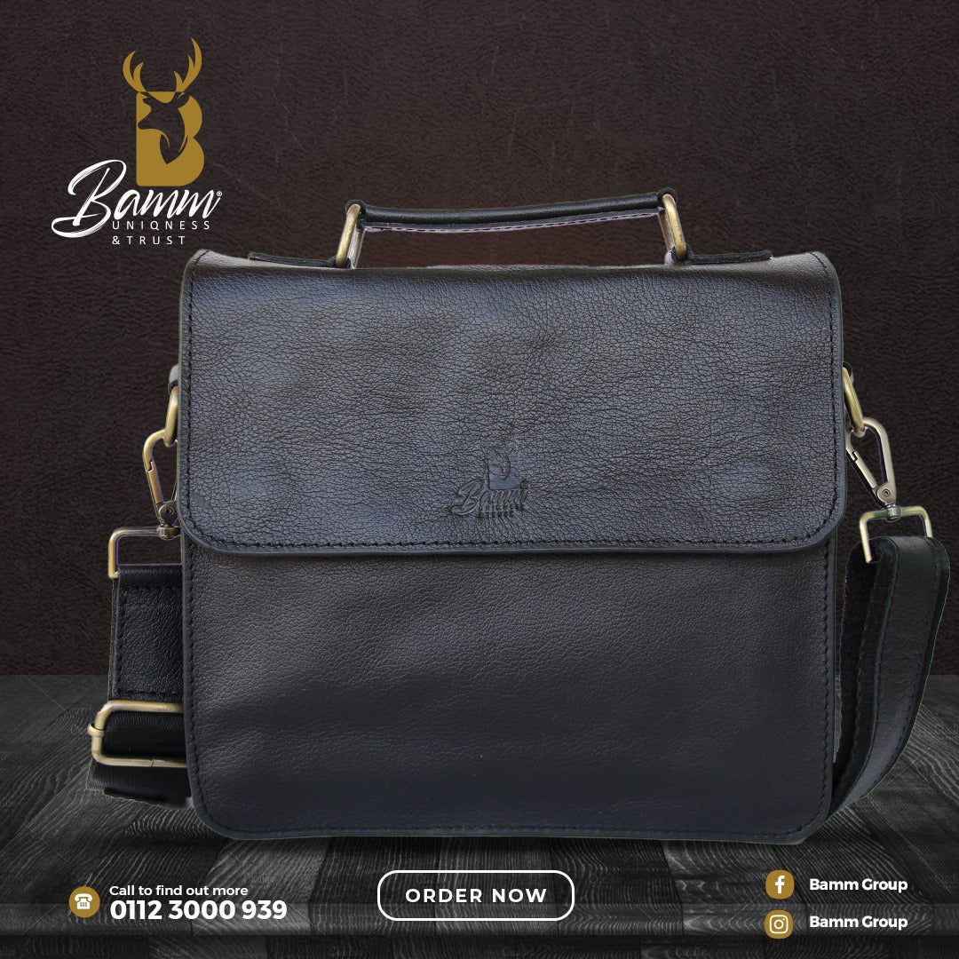 Men's leather shoulder bag-2806