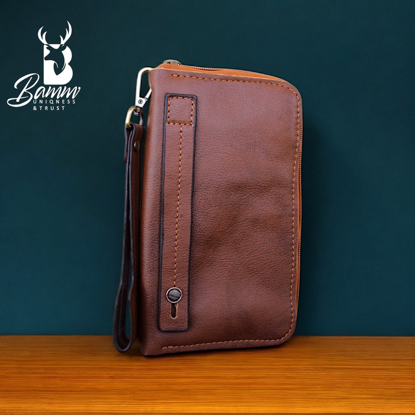 Premium Men’s Leather Handbag – Multi-Functional Organizer with Handle & Card Slots