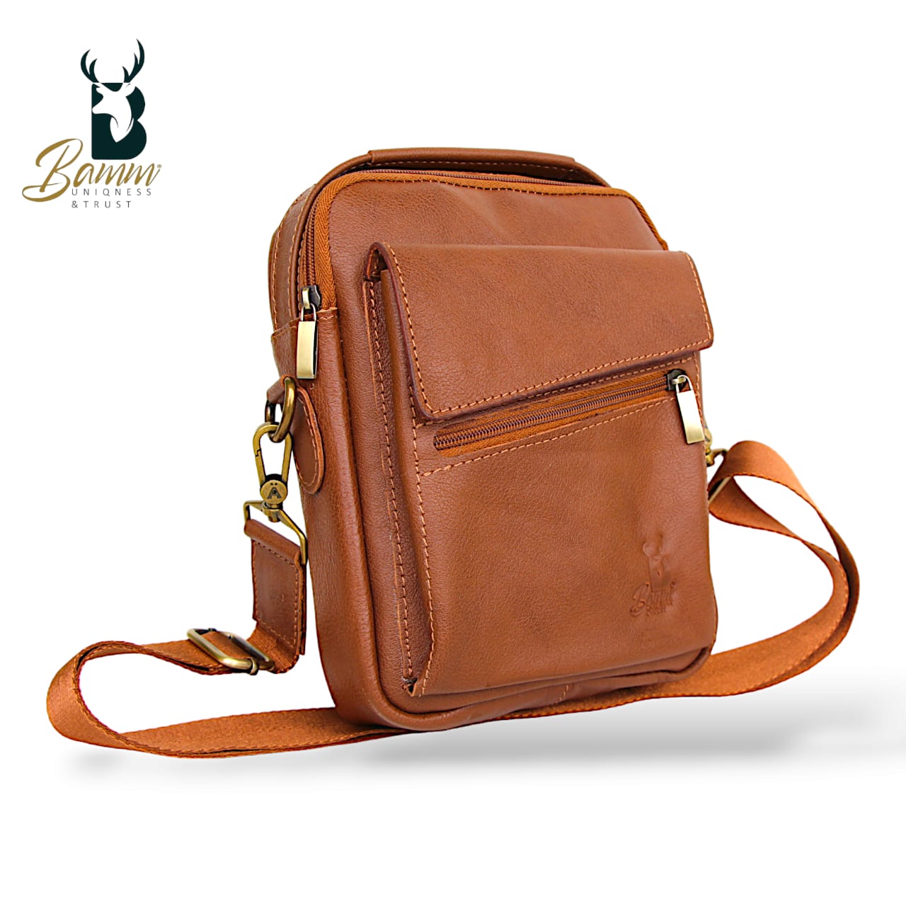 Natural Leather Bag Cross From Bamm