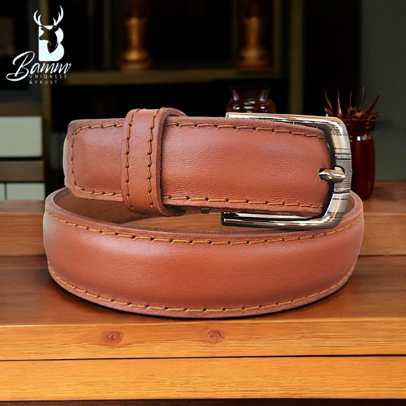 Bamm Kids Genuine Leather Belt – Adjustable Metal Buckle, Durable & Stylish for School and Casual Wear