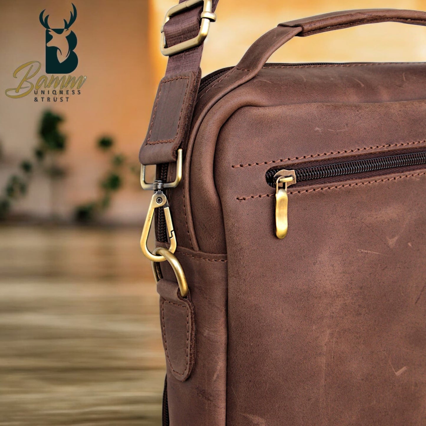 Natural Leather Bag Cross From Bamm With Hand Bag Bamm Gift