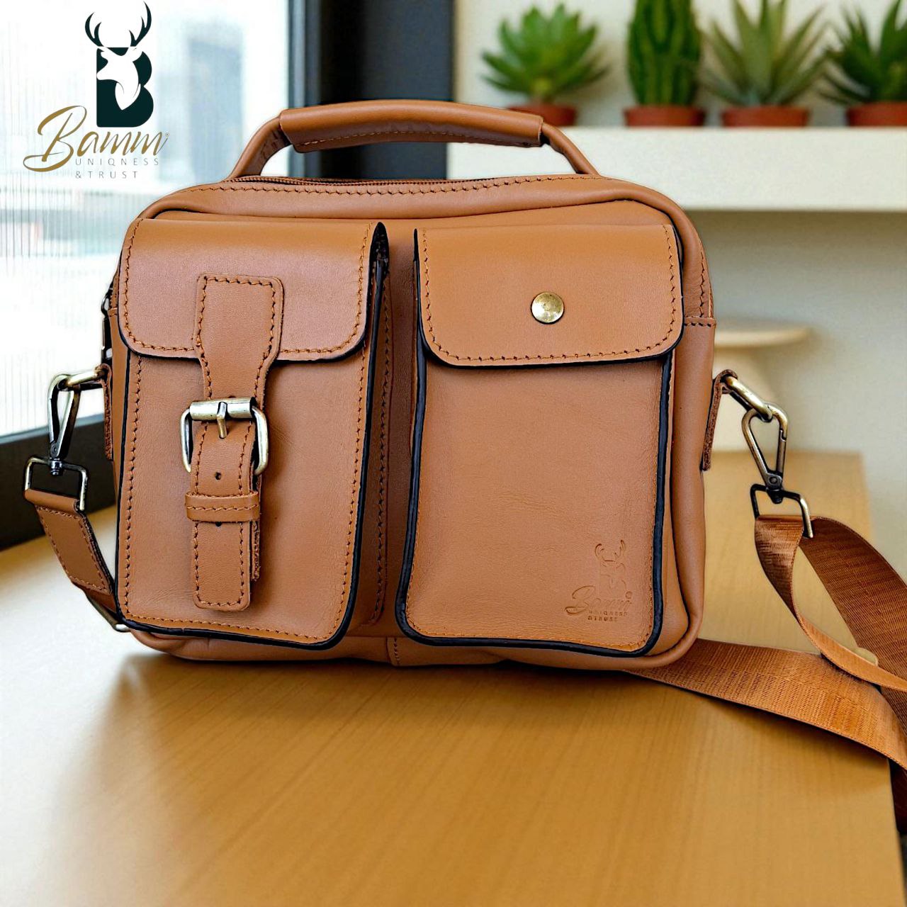 High-quality leather men's crossbody bag-2225