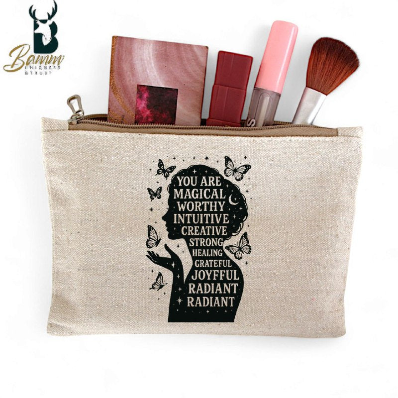 Multi-Use Makeup Organizer Bag – Heavy Duty Duck Cotton, Washable with Digital Print
