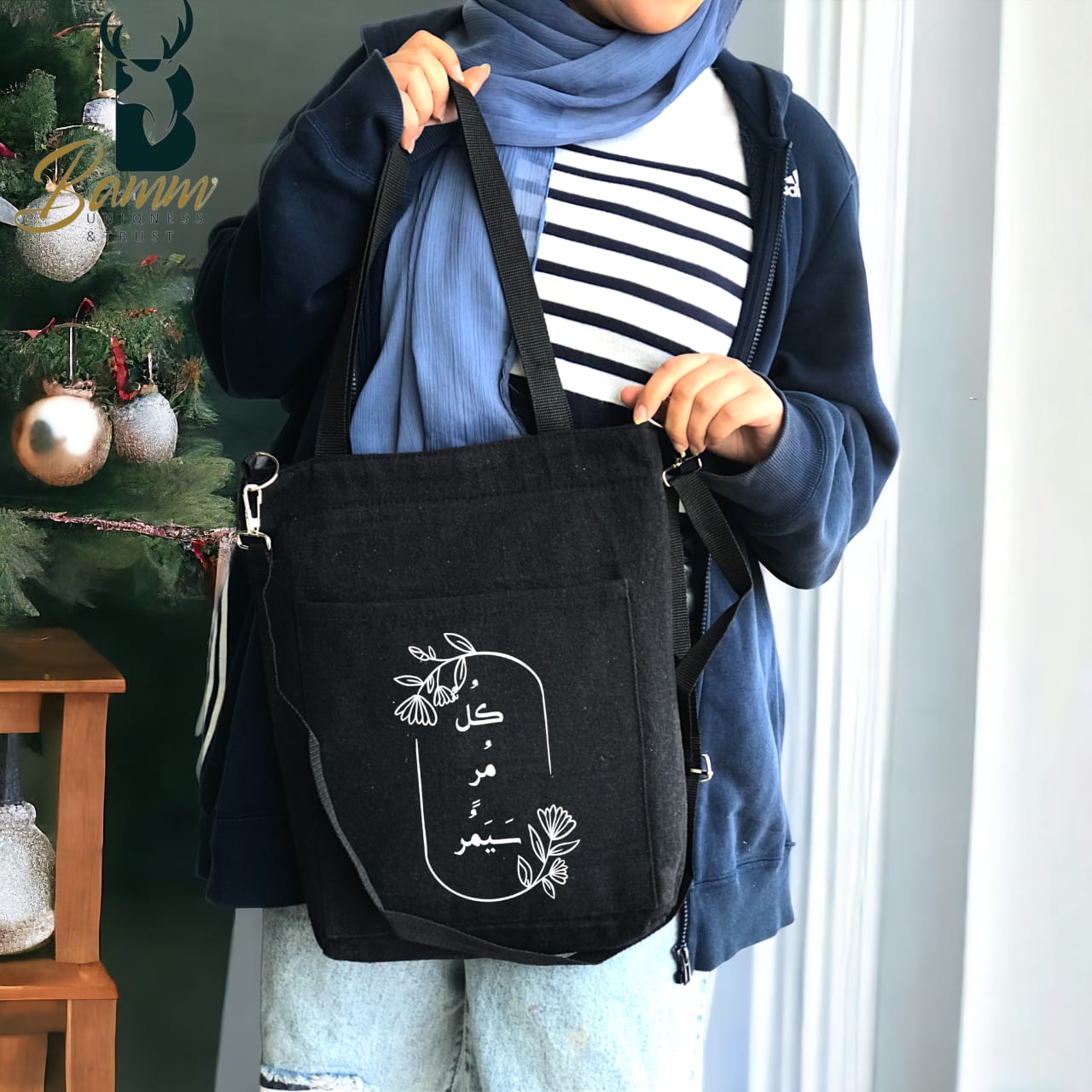 BAMM Tote Bag With Two Adjustable Shoulder Straps