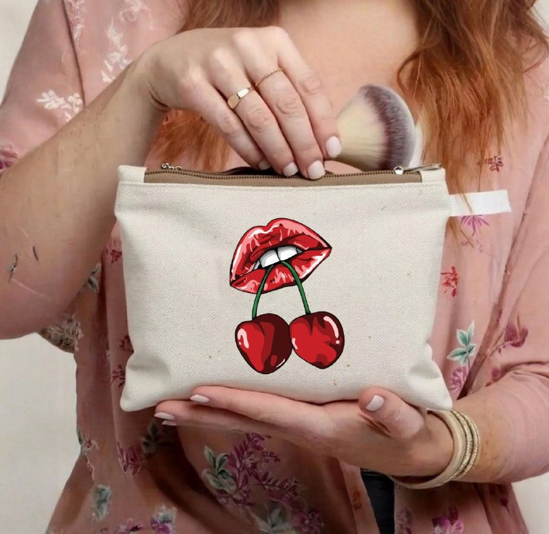 Multi-Use Makeup Organizer Bag – Heavy Duty Duck Cotton, Washable with Digital Print