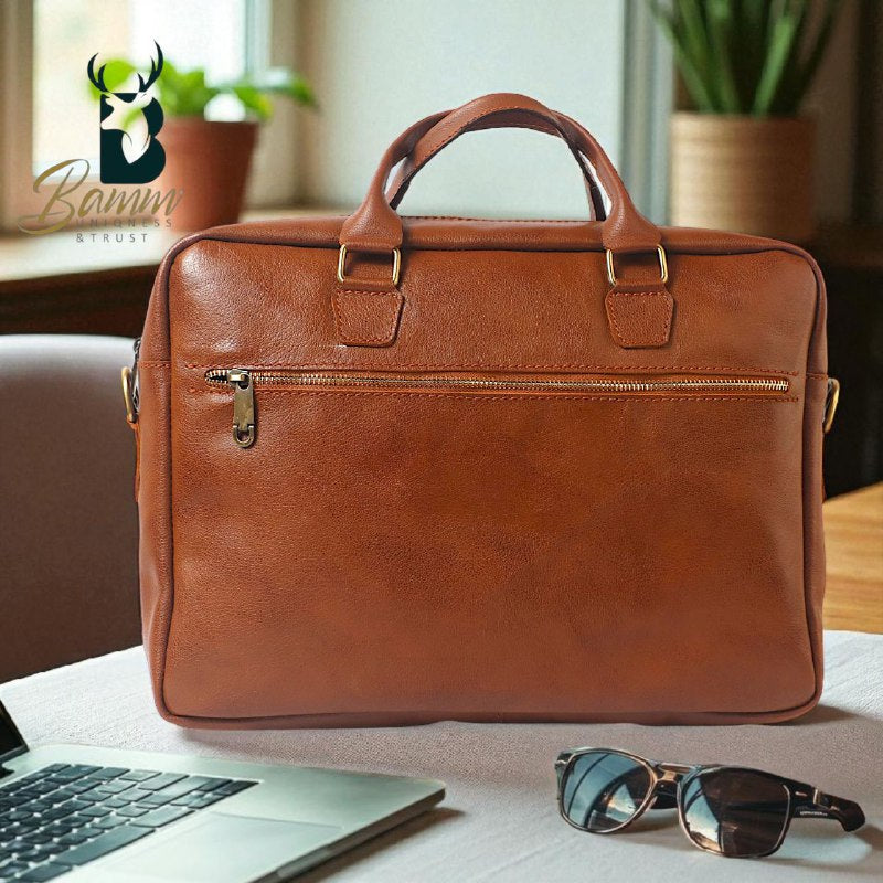 Leather Fashion Business Shoulder Messenger Crossbody Bag From Bamm