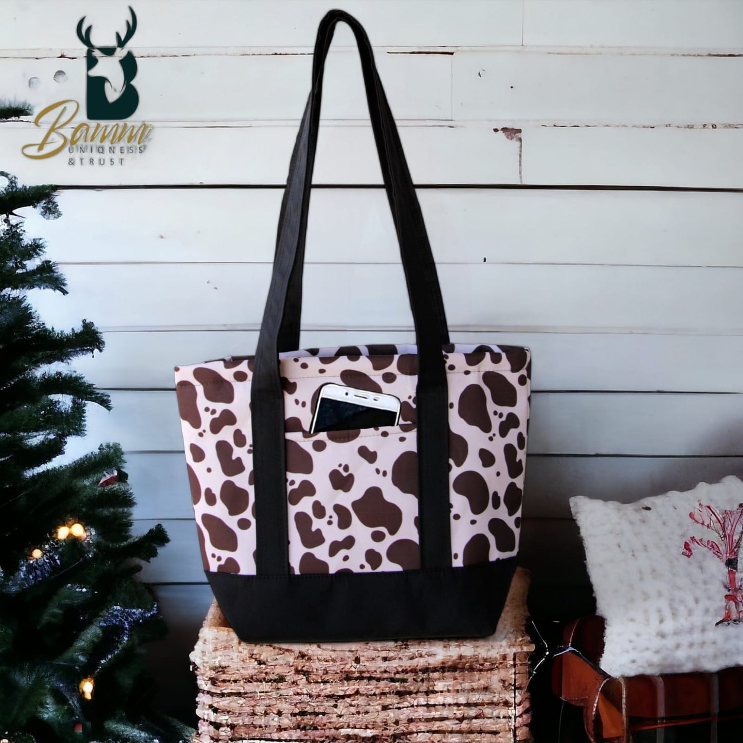 Spacious Polyester Tote Bag with Satin Handles – 30x40 cm, Multi-Compartment 8020