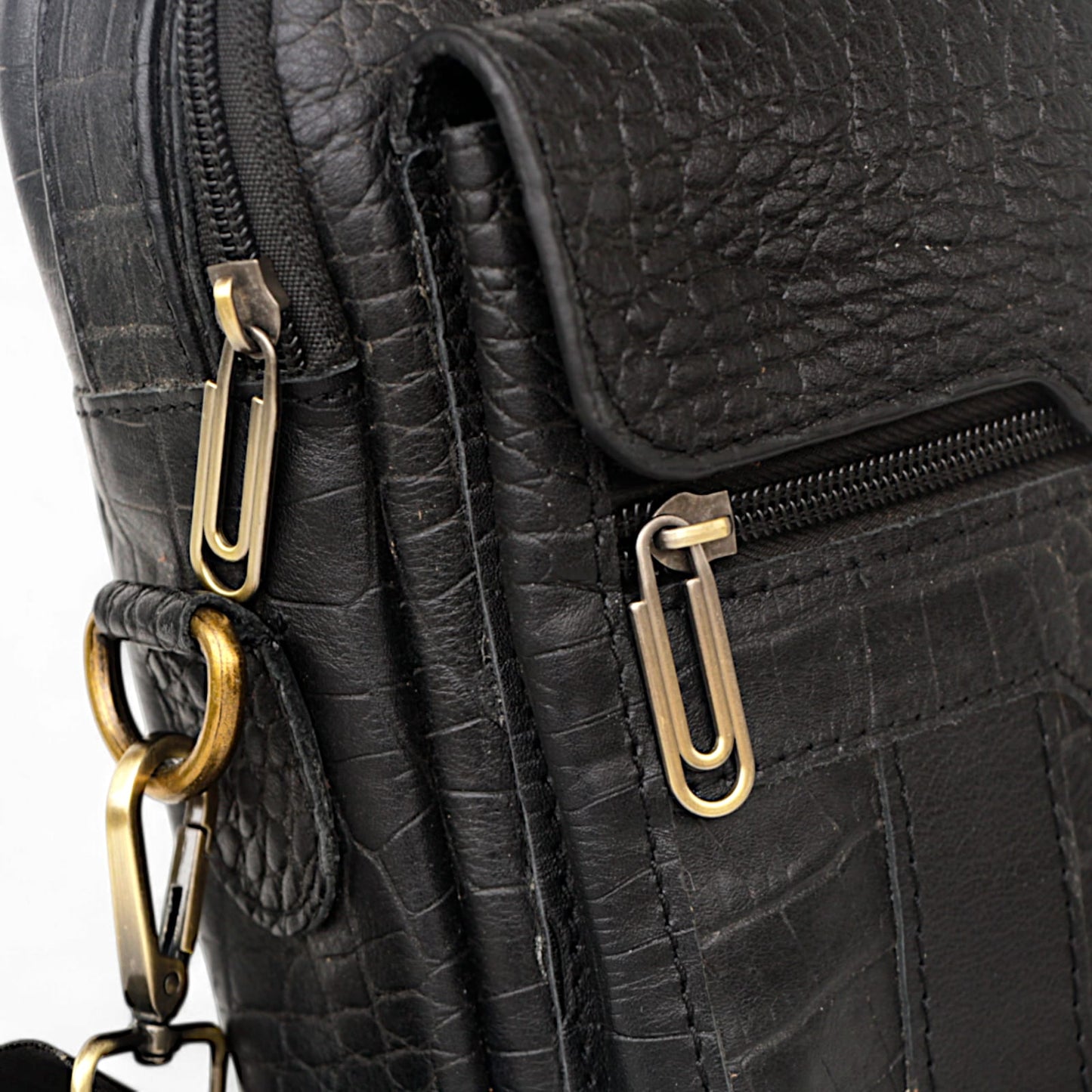 Premium Men's Genuine Leather Crossbody Bag – 20x25 cm, Multi-Compartment