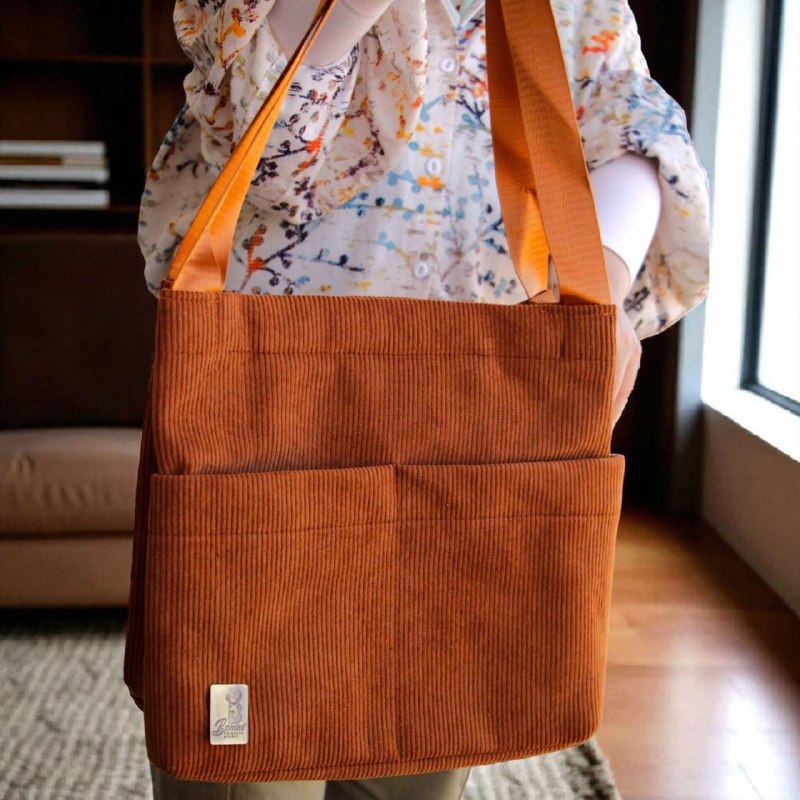 BAMM Corduroy Canvas Tote Bag for Women – Stylish Shoulder Bag for Travel, School & Daily Use (8006)