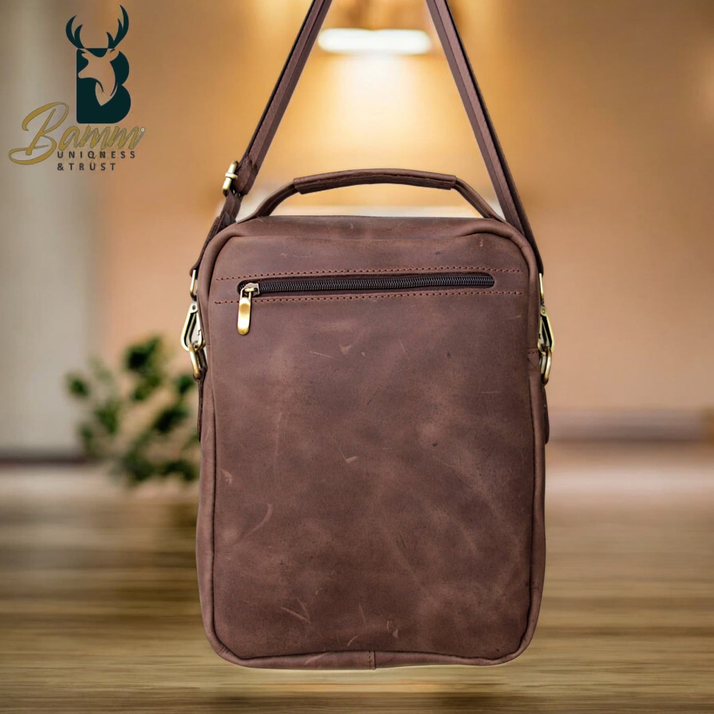Natural Leather Bag Cross From Bamm With Hand Bag Bamm Gift