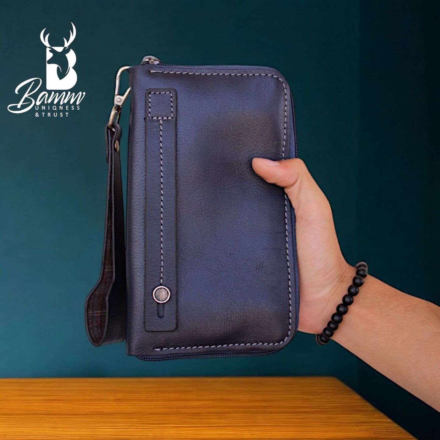 Premium Men’s Leather Handbag – Multi-Functional Organizer with Handle & Card Slots
